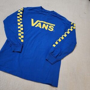 Vans Blue Yellow Checkerboard‎ Shirt Small Classic
